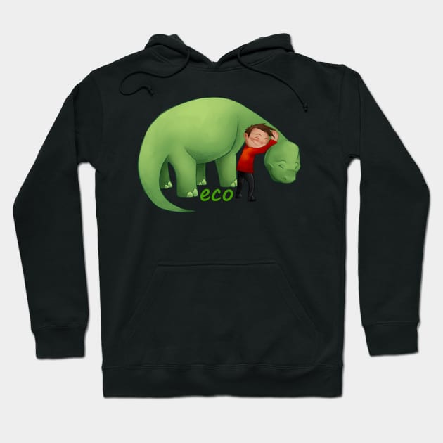 Hug A Friend! - Bronto With Boy Edition Hoodie by eco